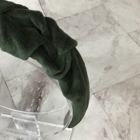 Hunter Green Velvet Handmade Headband - Picture 3 of 4